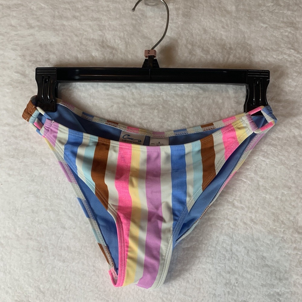 California Waves Women's Ring Hipster Bikini Bottoms, Multi, Small S 4809